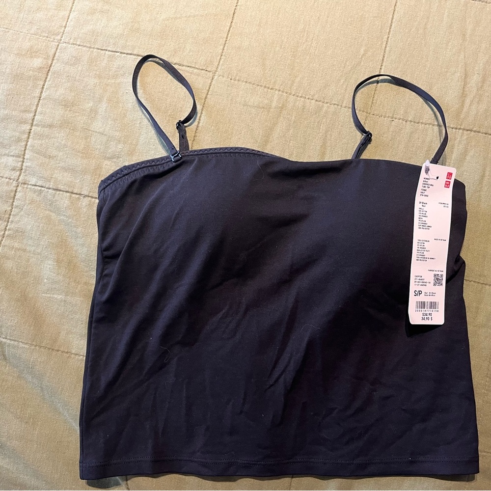 Black Spaghetti Strap Crop Top